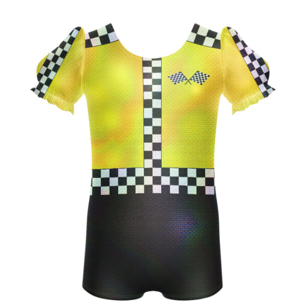 Speedway Biketard Puff Sleeve – Yellow