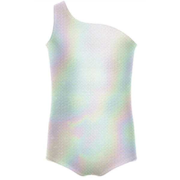 Solid Hologram One Shoulder Leotard
