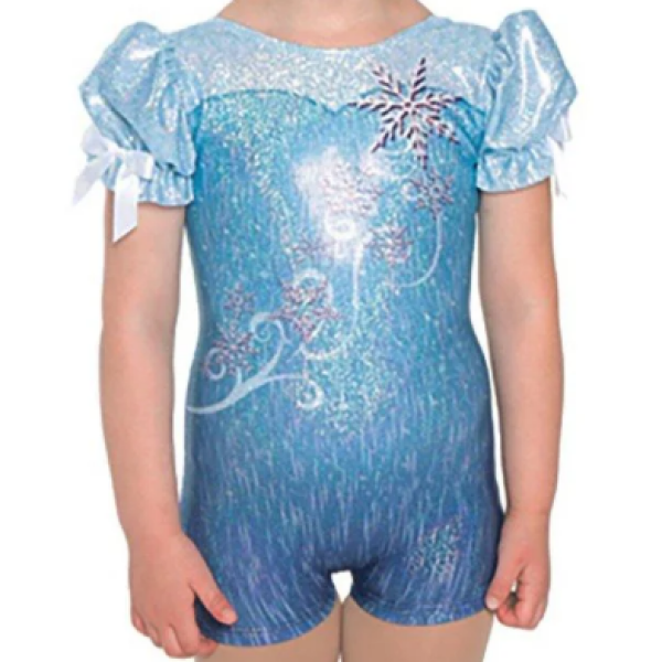 Snowflake Princess Puff Sleeve Biketard