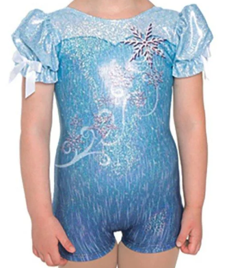 Snowflake Princess Puff Sleeve Biketard Snowflake Princess Puff Sleeve Biketard