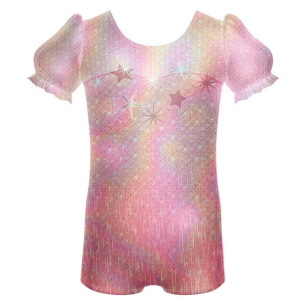 Good Witch Puff Sleeve Biketard-Pink