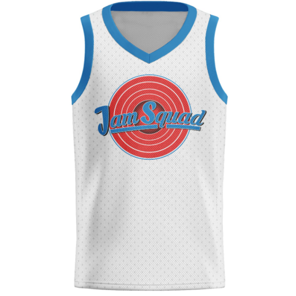 Jam Squad Basketball Jersey-White