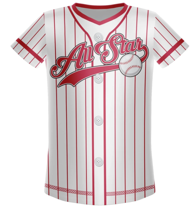 Little All Star V Neck T Shirt-White/Red Little All Star V Neck T Shirt-White/Red