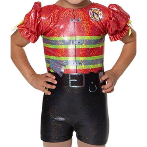 Fireman Puff Sleeve Biketard
