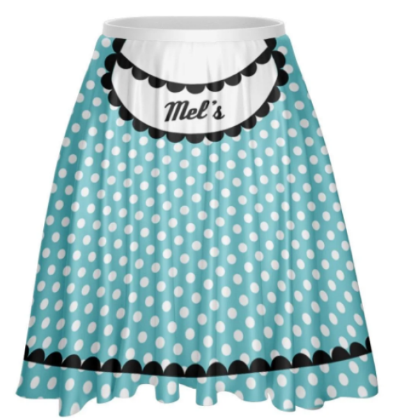 Mels Diner Character Skirt-Aqua