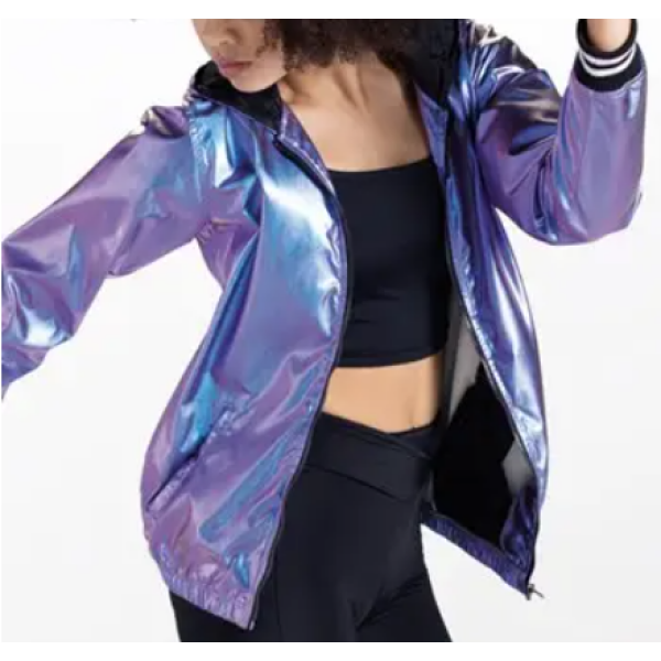 Unisex Metallic Bomber Jacket – Purple