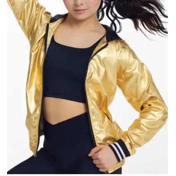 Unisex Metallic Bomber Jacket – Gold