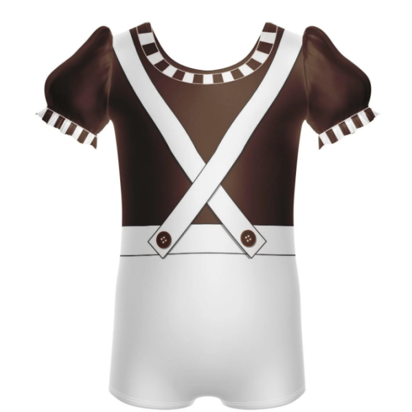 Chocolate Factory Puff Sleeve Biketard – Chocolate