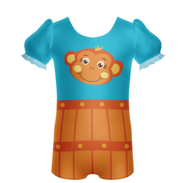 Monkey Barrel Puff Sleeve Biketard - Dark turquoise