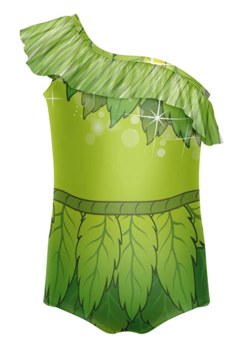 Pixie One Shoulder Leotard with Ruffle – Lime Pixie One Shoulder Leotard with Ruffle – Lime