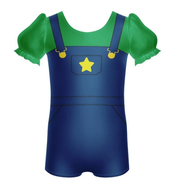 Gamers Puff Sleeve Biketard - Kelly Green