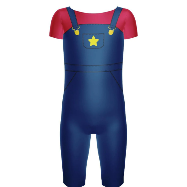 Gamers Boys Cap Sleeve Biketard - Red