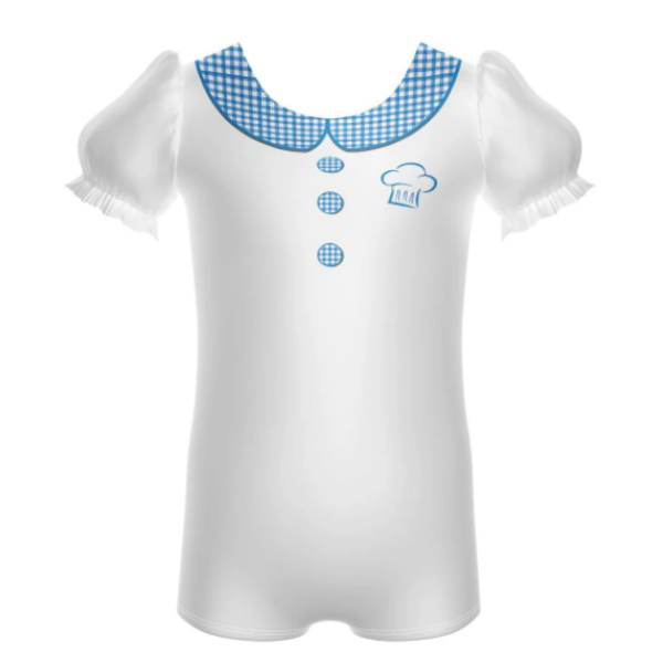 Chicken Soup Puff Sleeve Biketard & Apron – Royal