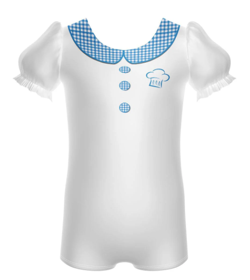 Chicken Soup Puff Sleeve Biketard & Apron – Royal Chicken Soup Puff Sleeve Biketard & Apron – Royal