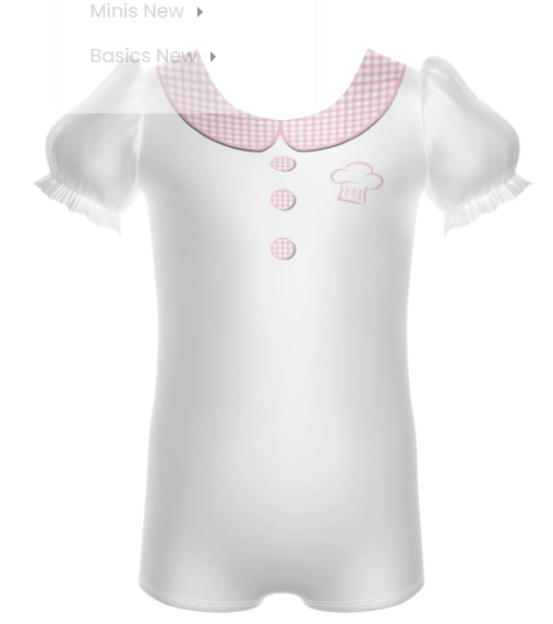 Chicken Soup Puff Sleeve Biketard & Apron – Pink Chicken Soup Puff Sleeve Biketard & Apron – Pink