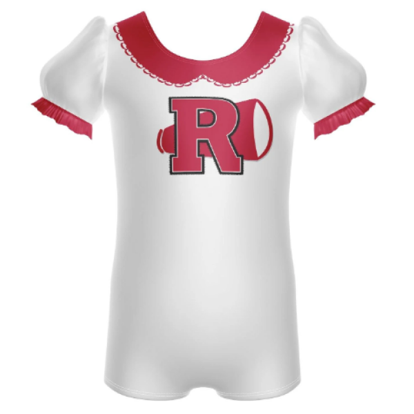 High School Puff Sleeve Biketard-Red