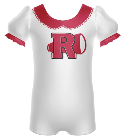 High School Puff Sleeve Biketard-Red High School Puff Sleeve Biketard-Red