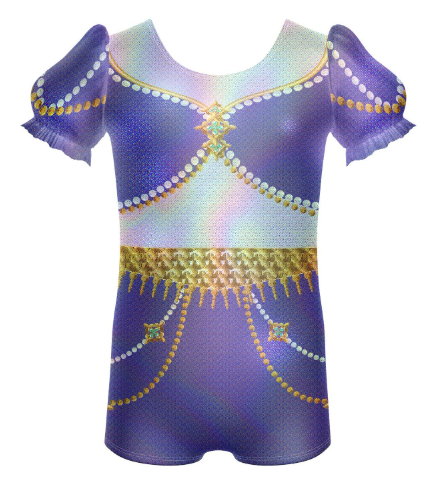 Genie Puff Sleeve Biketard-Purple Genie Puff Sleeve Biketard-Purple