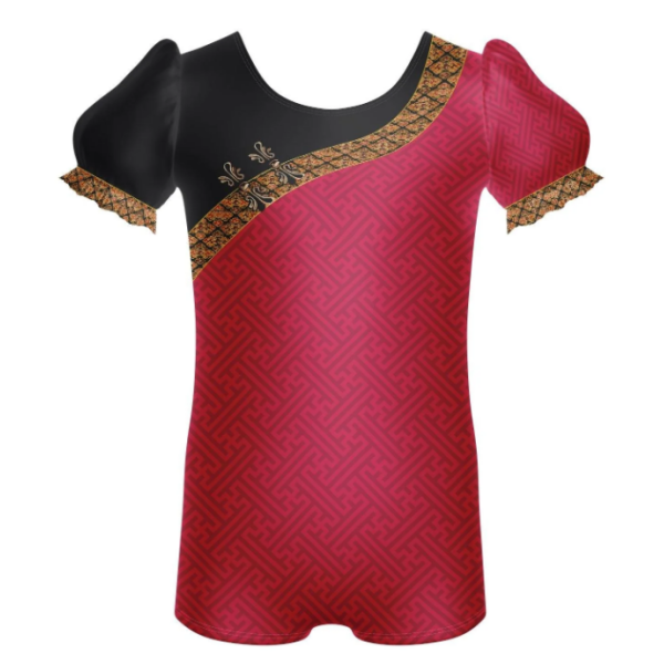 Mandarin Dreams Puff Sleeve Biketard