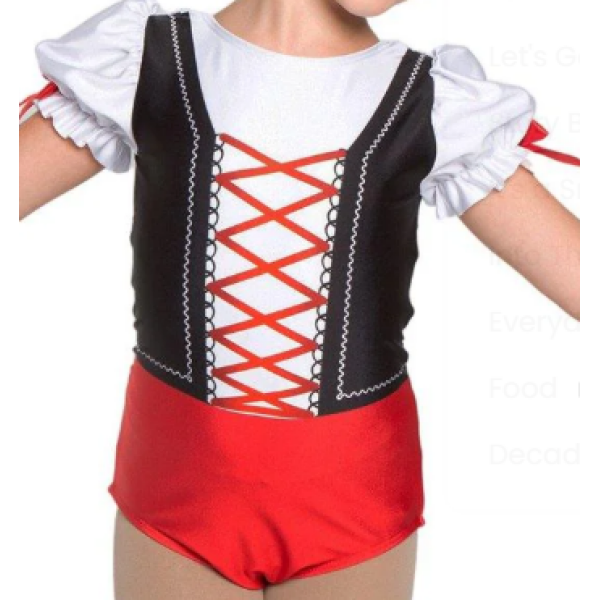 Mambo Italiano Puff Sleeve Leotard - red