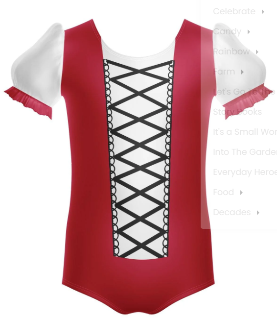 Into The Woods Puff Sleeve Leotard – red Into The Woods Puff Sleeve Leotard – red