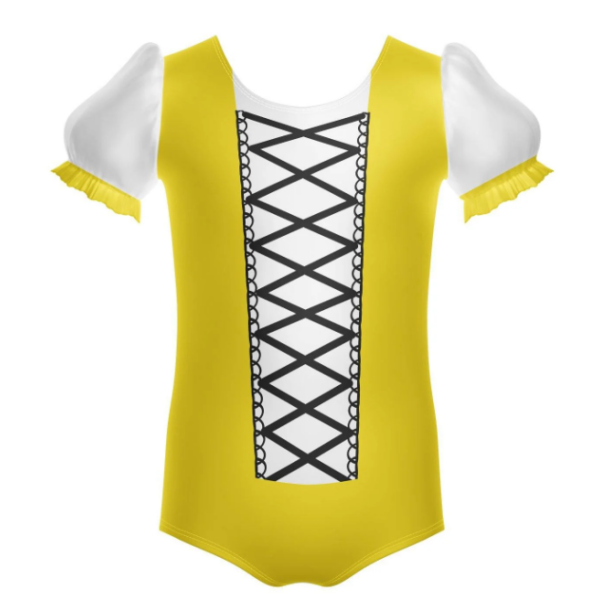 Into The Woods Puff Sleeve Leotard - yellow