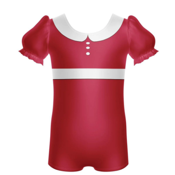 Annie Puff Sleeve Biketard – red