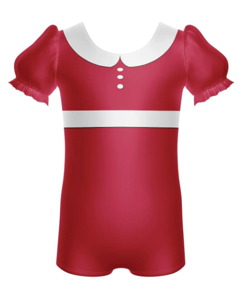 Annie Puff Sleeve Biketard – red Annie Puff Sleeve Biketard – red