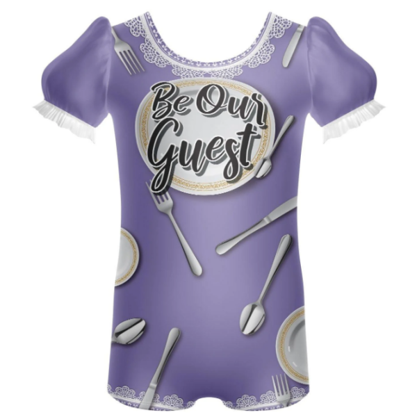 Be Our Guest Puff Sleeve Biketard – lilac