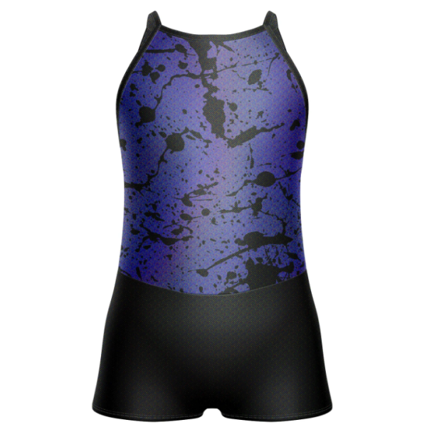 Flicker Bow Back Biketard - purple