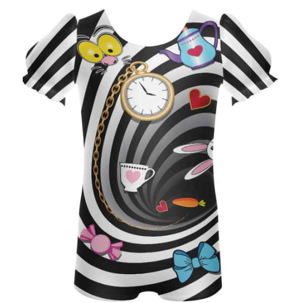 Down the Rabbit Hole Puff Sleeve Biketard
