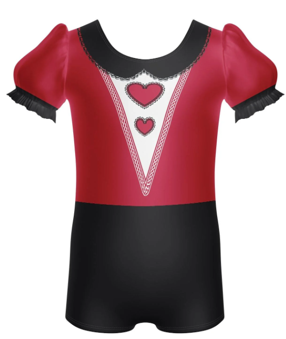 Queen Puff Sleeve Biketard – red Queen Puff Sleeve Biketard – red