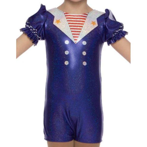 Sailor Puff Sleeve Biketard