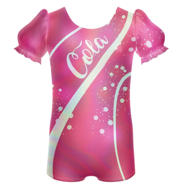 Cola Puff Sleeve Biketard – pink