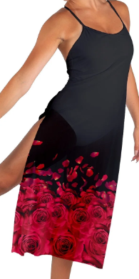 Je Taime Long Chiffon Panel Dress-Red Je Taime Long Chiffon Panel Dress-Red