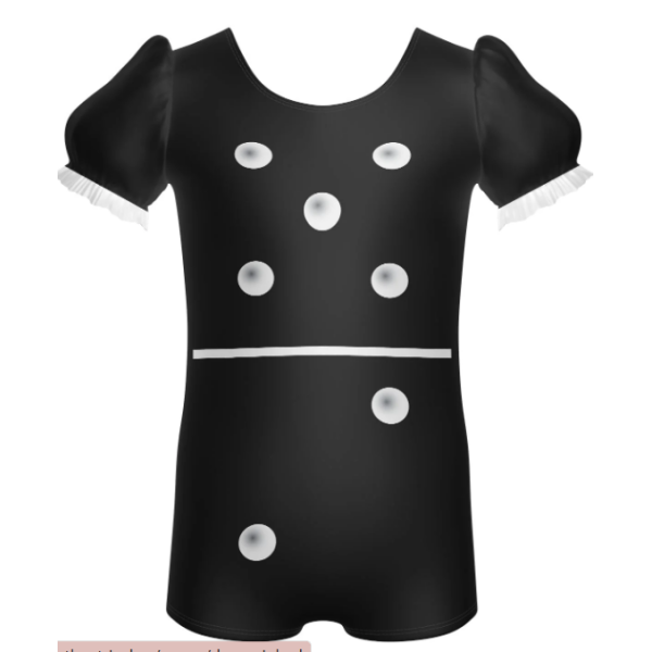 Dominos Puff Sleeve Biketard – black