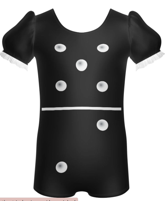 Dominos Puff Sleeve Biketard – black Dominos Puff Sleeve Biketard – black