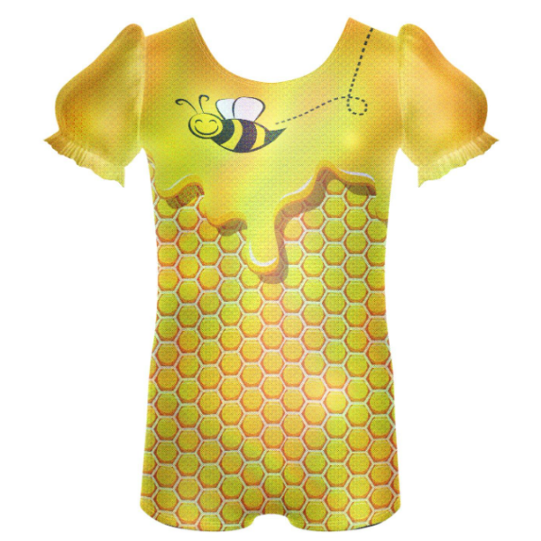 Bumble Bee Puff Sleeve Biketard