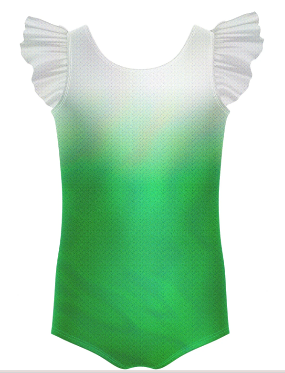 Ombre Magic Tank Gather Sleeve Leotard – shamrock Ombre Magic Tank Gather Sleeve Leotard – shamrock