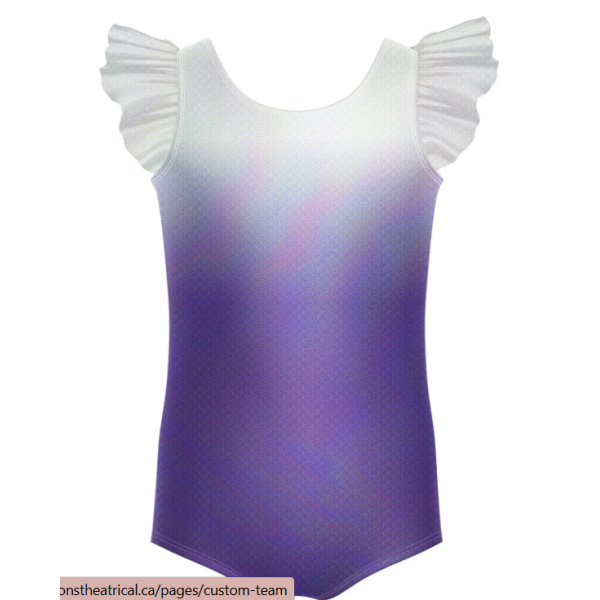 Ombre Magic Tank Gather Sleeve Leotard - purpletutu