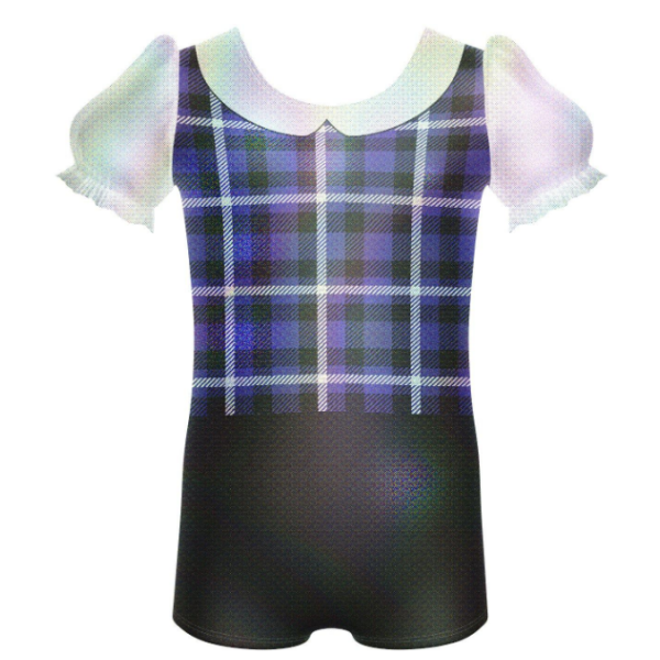 Nerds Puff Sleeve Biketard – purple