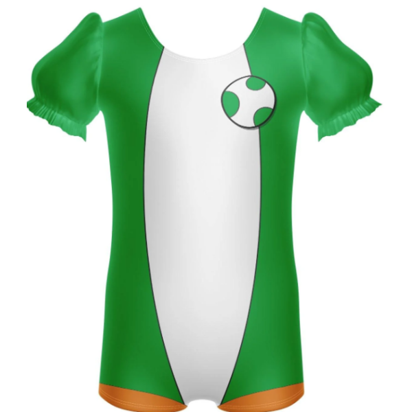 Gamer dinosaur puff sleeve biketard