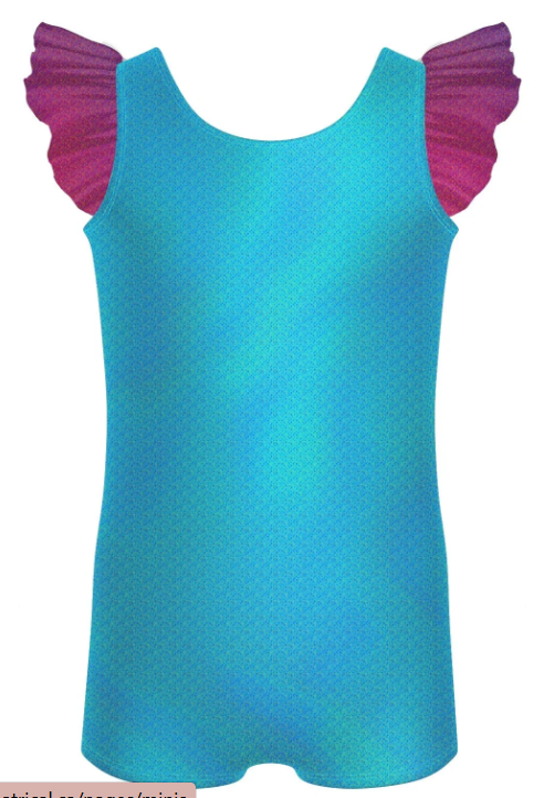 Rainbow Connection Tank Biketard with Gather Sleeves – skyblue Rainbow Connection Tank Biketard with Gather Sleeves – skyblue