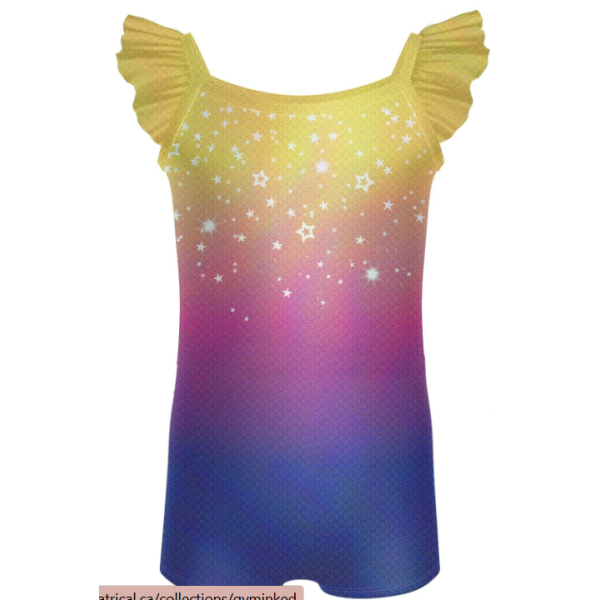 Lollipop Princess Cami Biketard with Flutter Sleeves