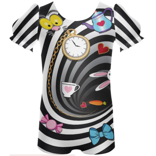 Down the Rabbit Hole Puff Sleeve Biketard