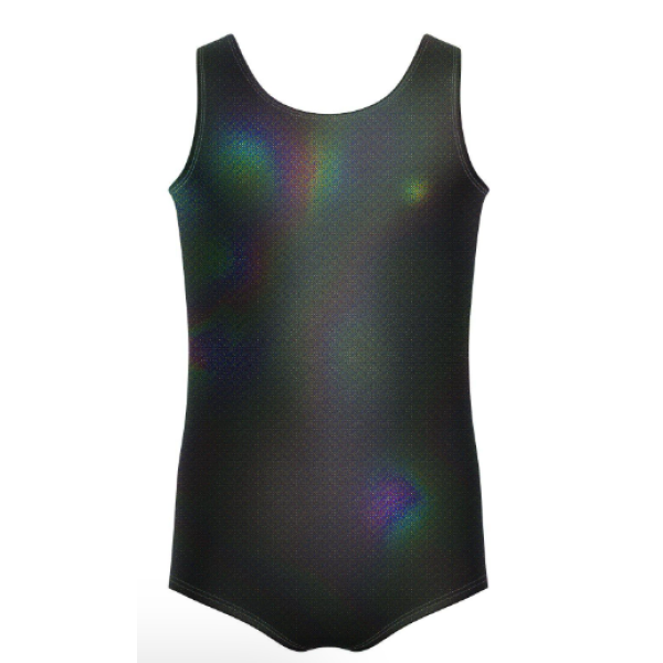 Solid Hologram Tank Leotard - Black