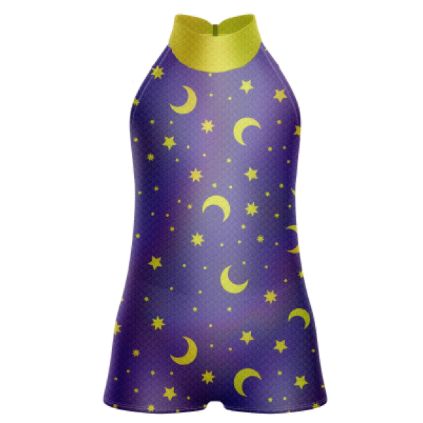 The Wizard Games Halter Collar Biketard-purple&yellow