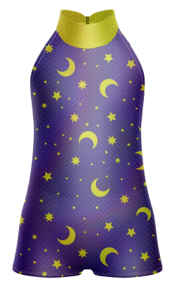 The Wizard Games Halter Collar Biketard-purple&yellow The Wizard Games Halter Collar Biketard-purple&yellow